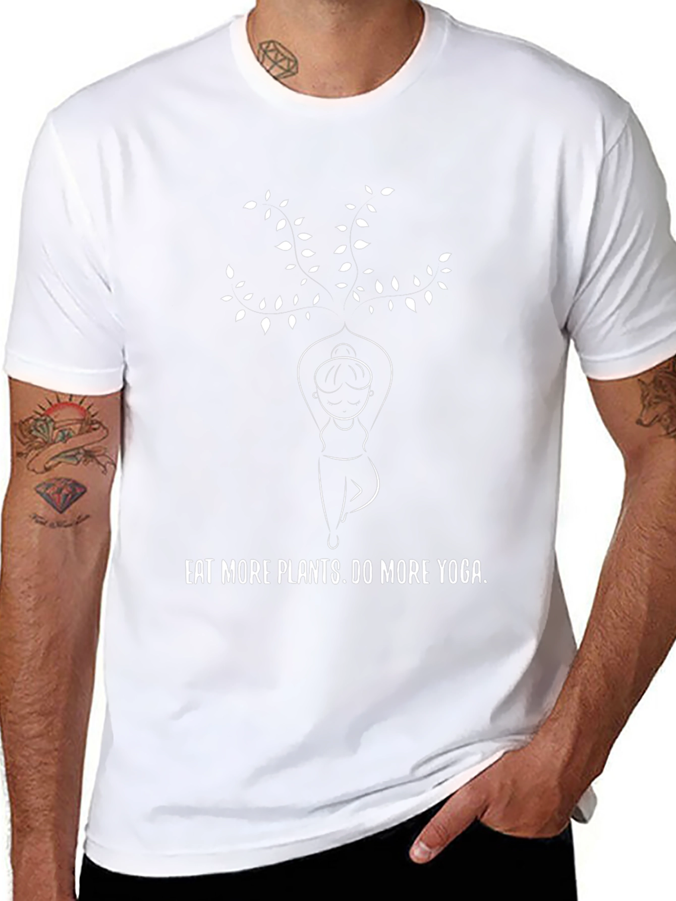 Eat Plants Do Yoga Black Graphic Tee