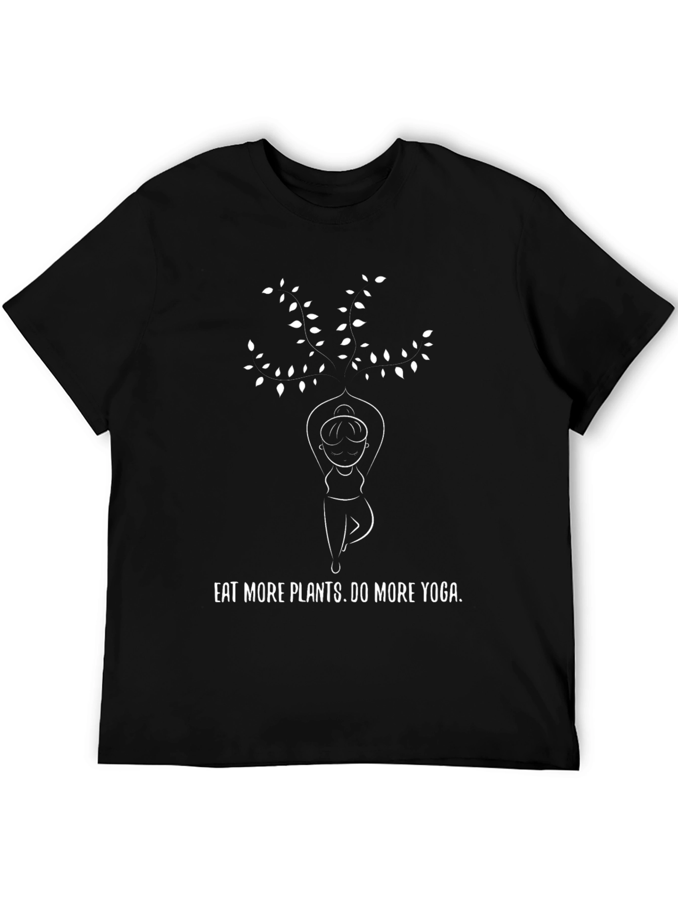 Eat Plants Do Yoga Black Graphic Tee
