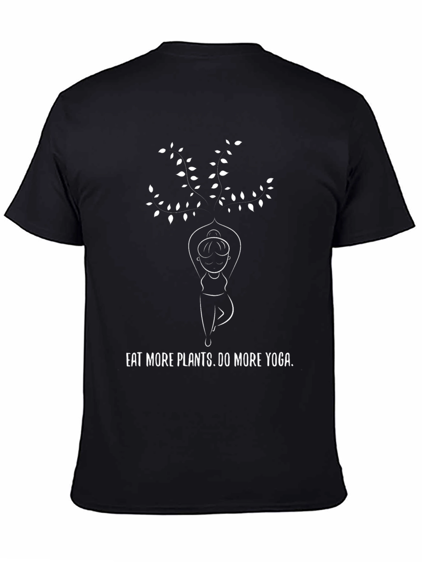 Eat Plants Do Yoga Black Graphic Tee