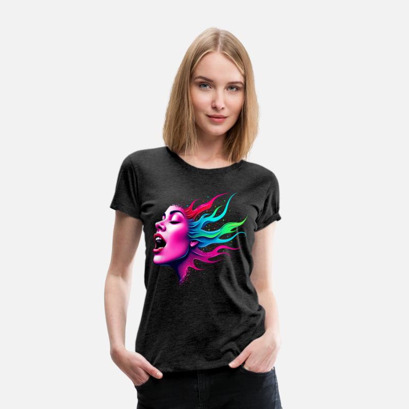 Neon Soundwave Face - Music Lovers T-shirt