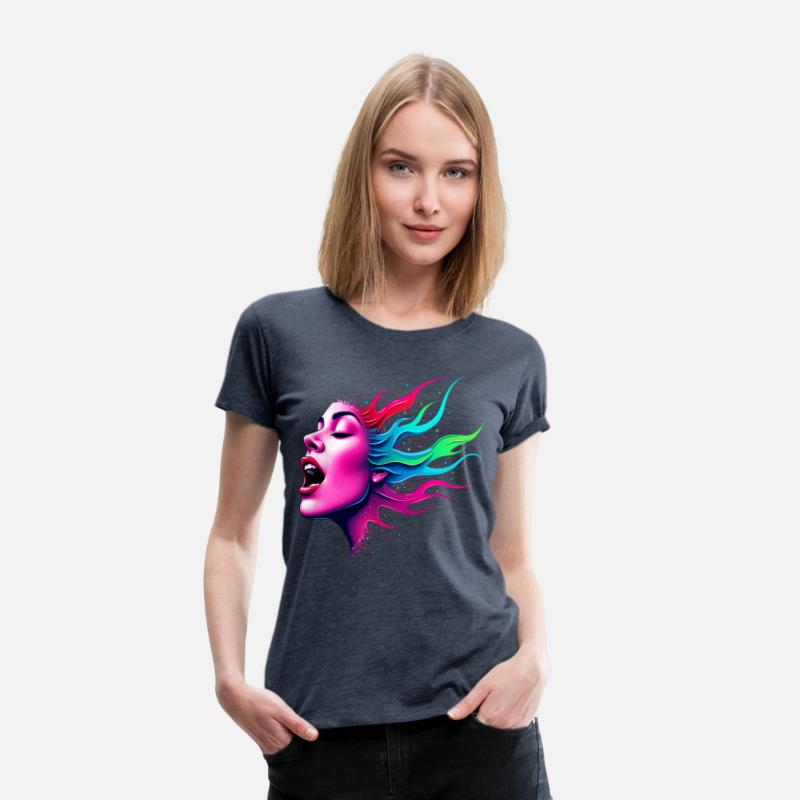 Neon Soundwave Face - Music Lovers T-shirt