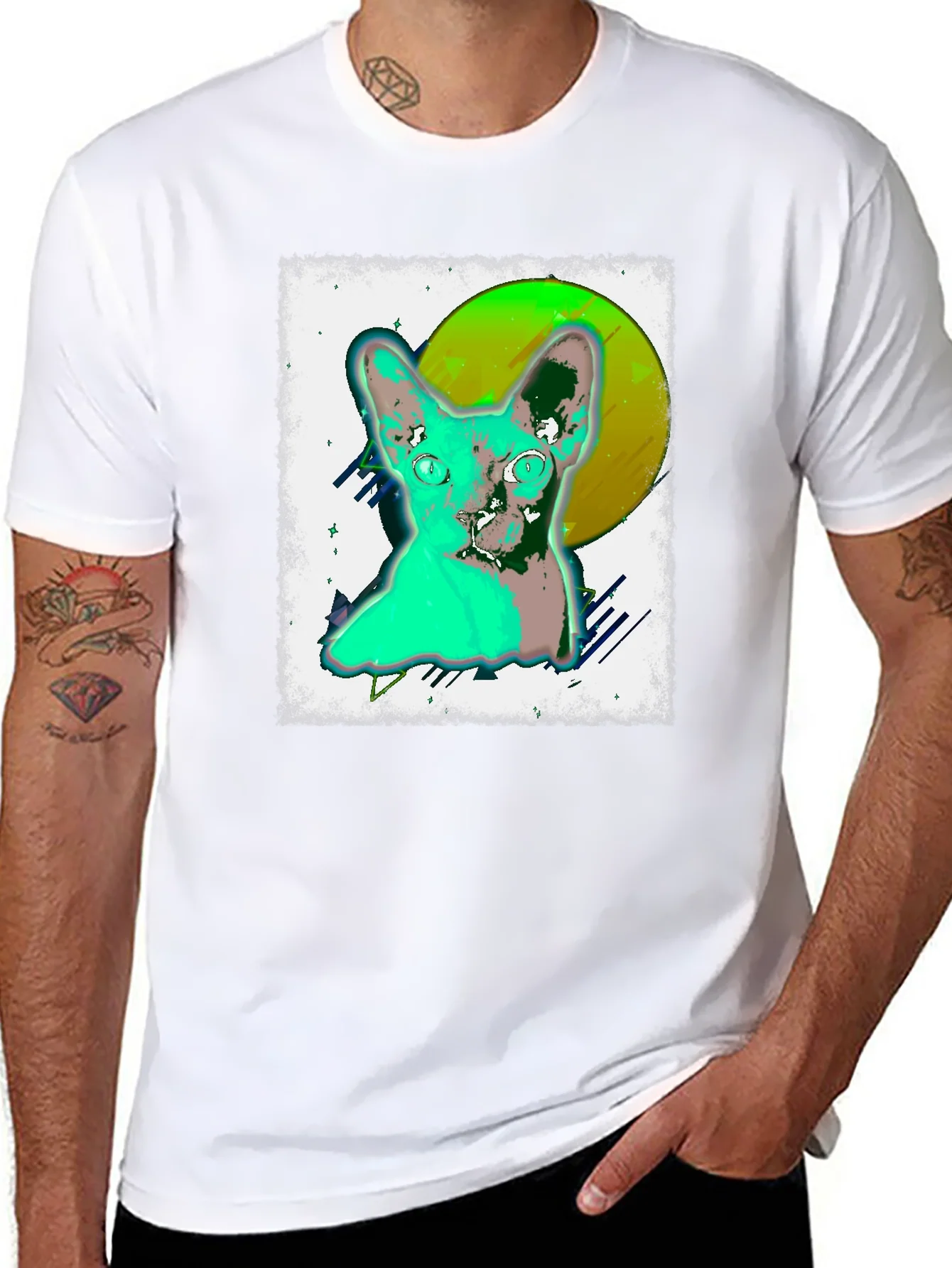 Cool Cat Graphic Tee - Black Unisex T-Shirt