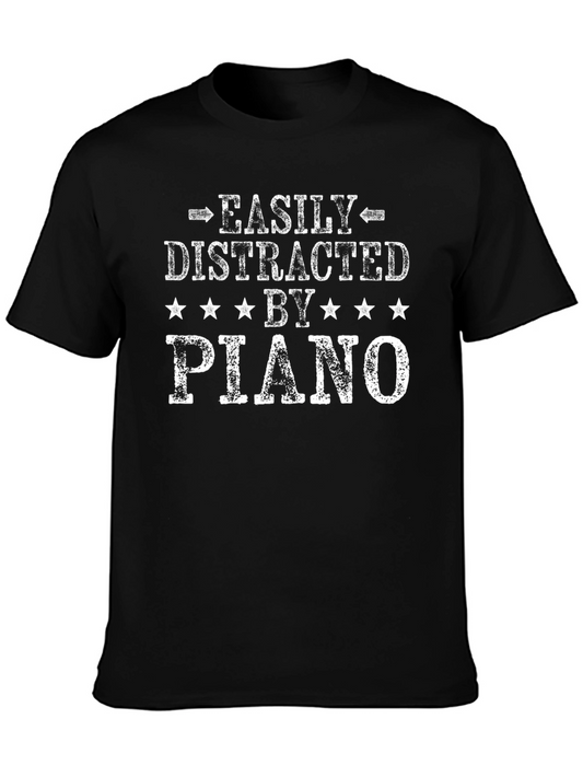 Easily Distracted By Piano T-Shirt - Musician Tee