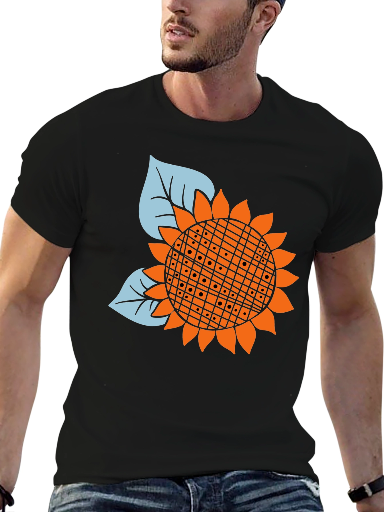 Sunflower Graphic Black Tee