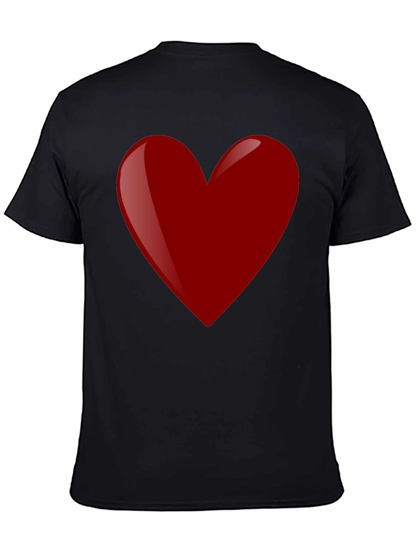 Red Heart Graphic Tee - Black Cotton T-Shirt