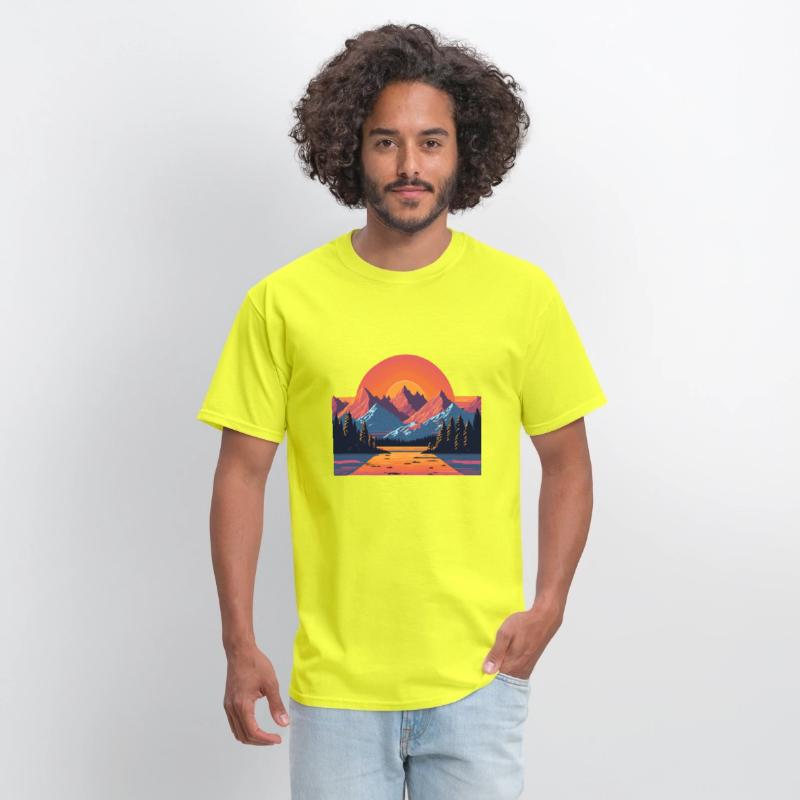 Nostalgic mountains landscape
