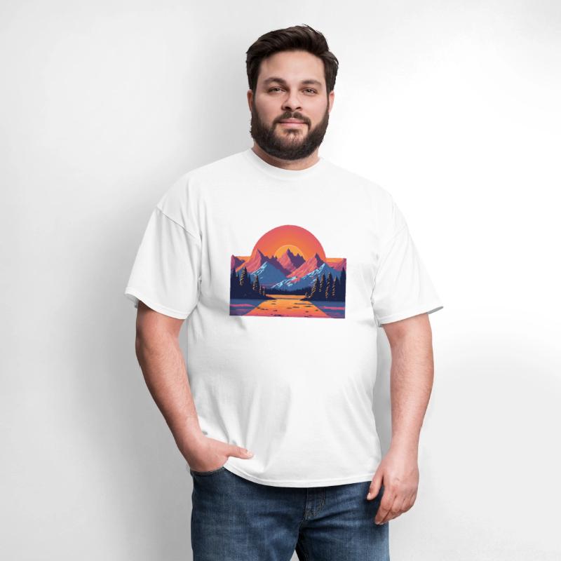 Nostalgic mountains landscape