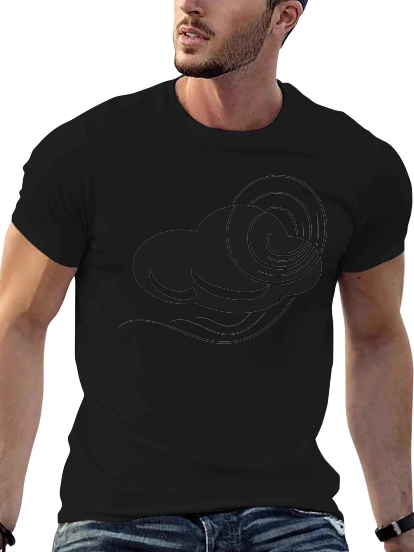 Mens Black Cloud Graphic Tee - Stylish Casual Wear