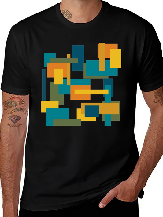 Abstract Geometric Block Print Tee