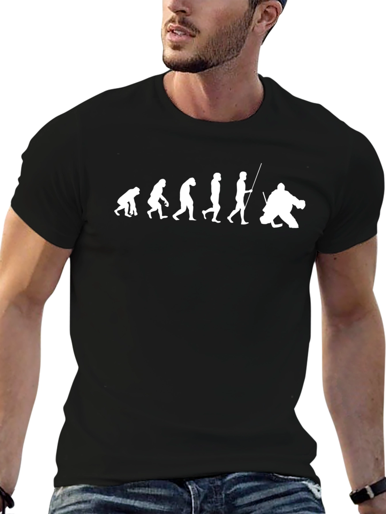 Evolution to Hockey Player T-Shirt - Black
