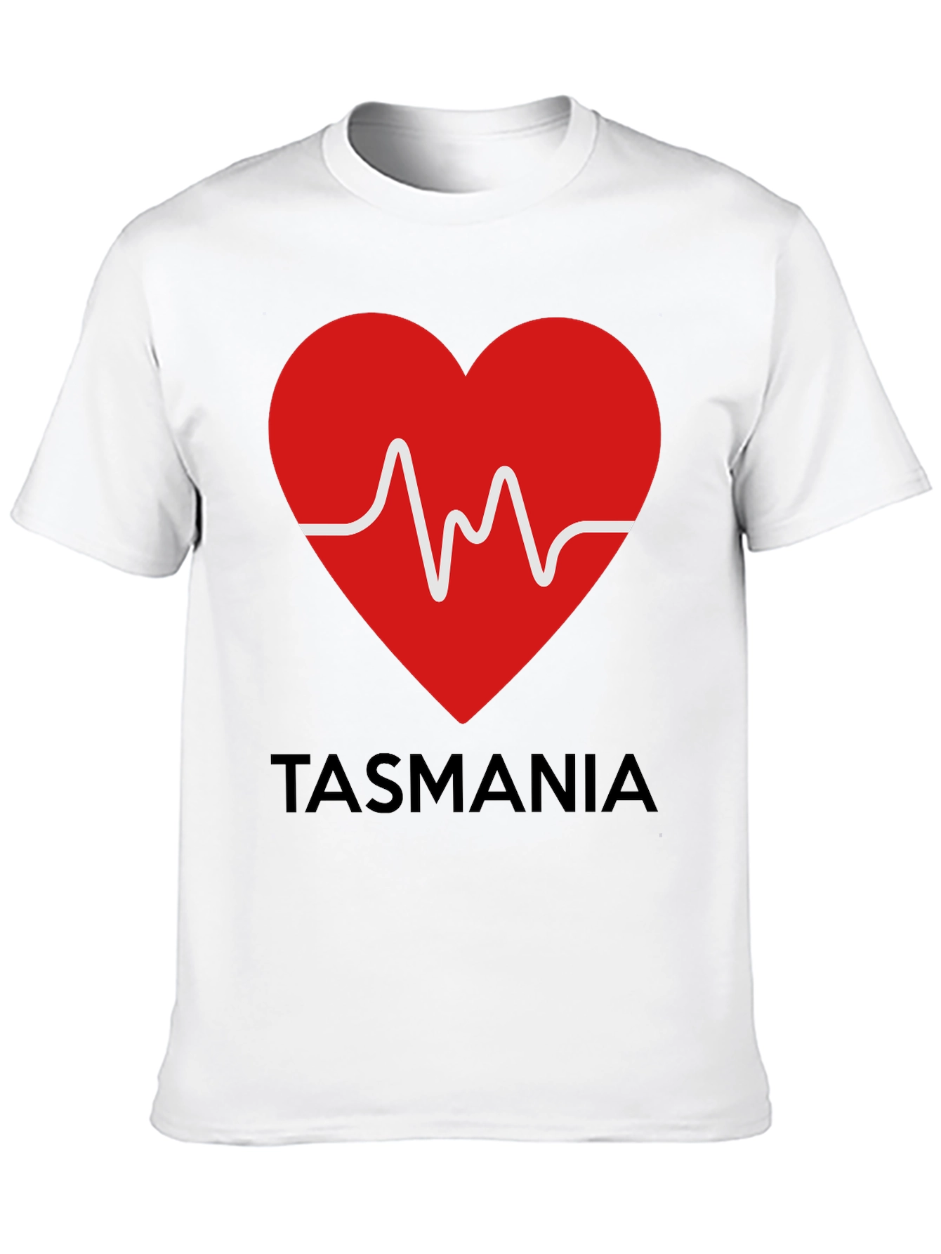 Tasmania Heartbeat Graphic Tee - Soft Cotton Blend