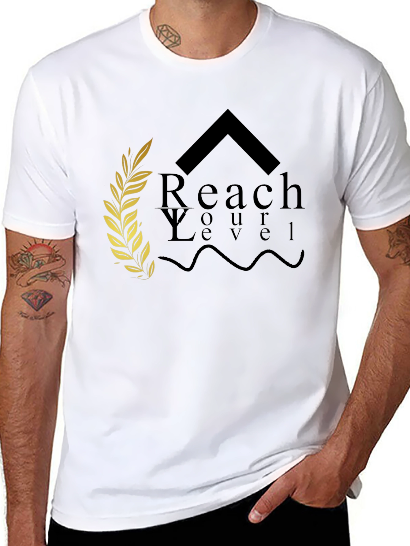 Reach Your Level Black Graphic Tee