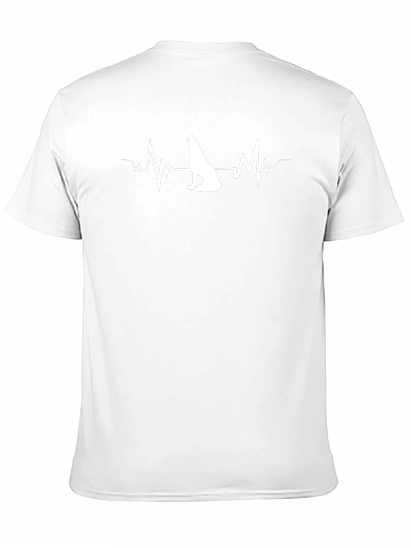 Wolf Heartbeat Graphic T-Shirt - Trendy Black Tee