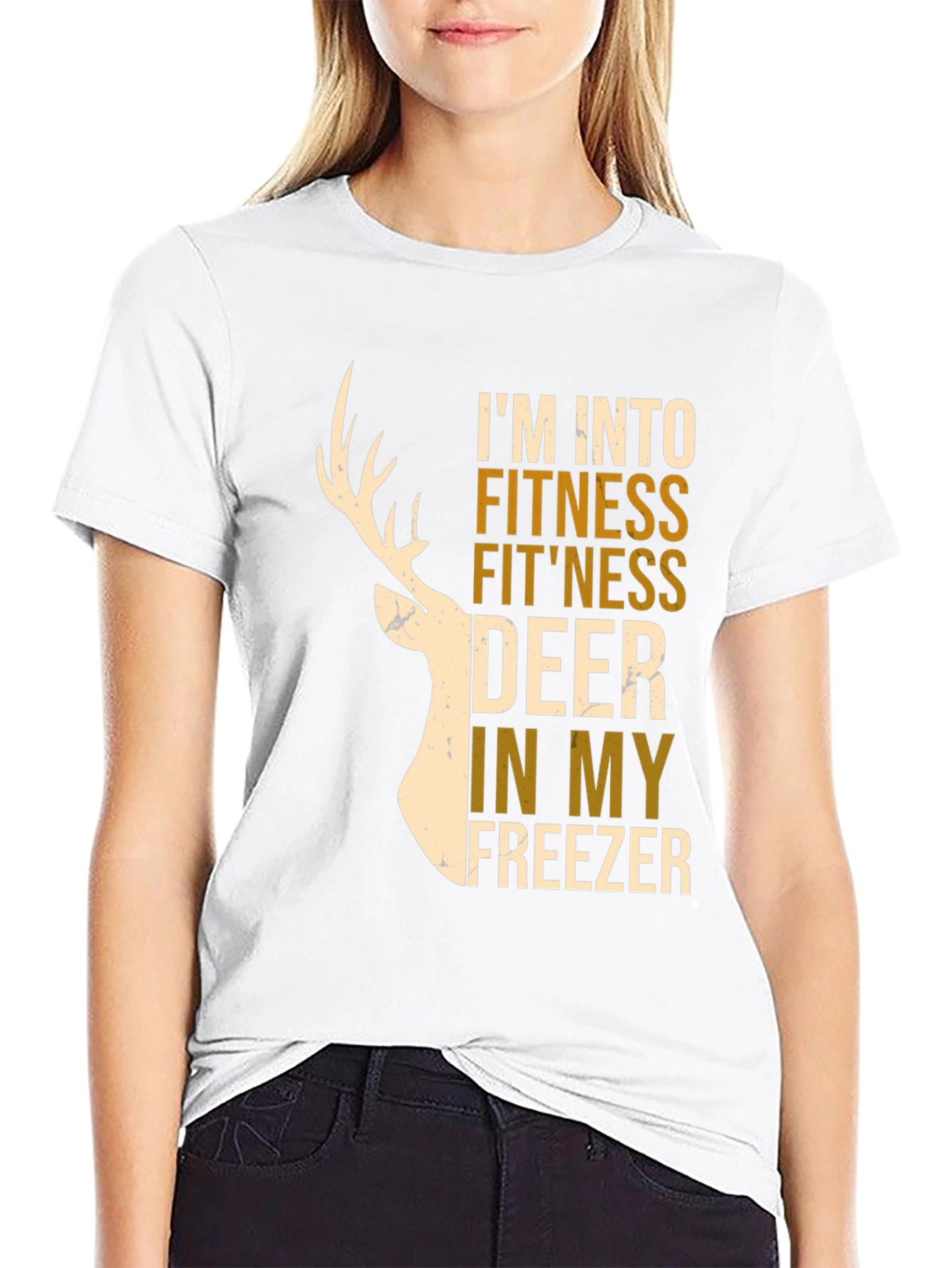 Fitness Deer Freezer Novelty Graphic T-Shirt