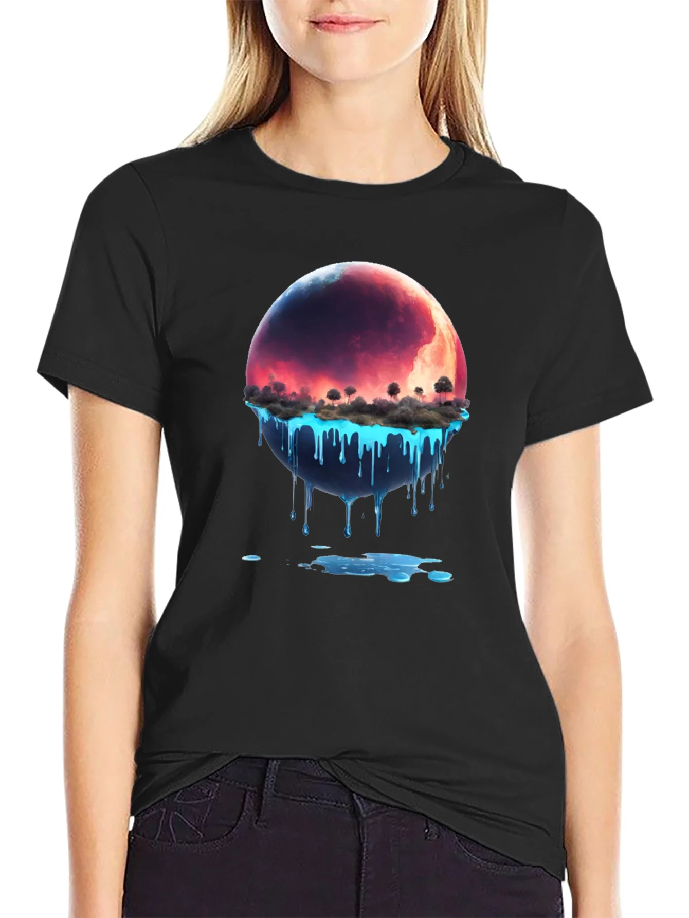 Melting Planet Graphic Tee - Unique Design