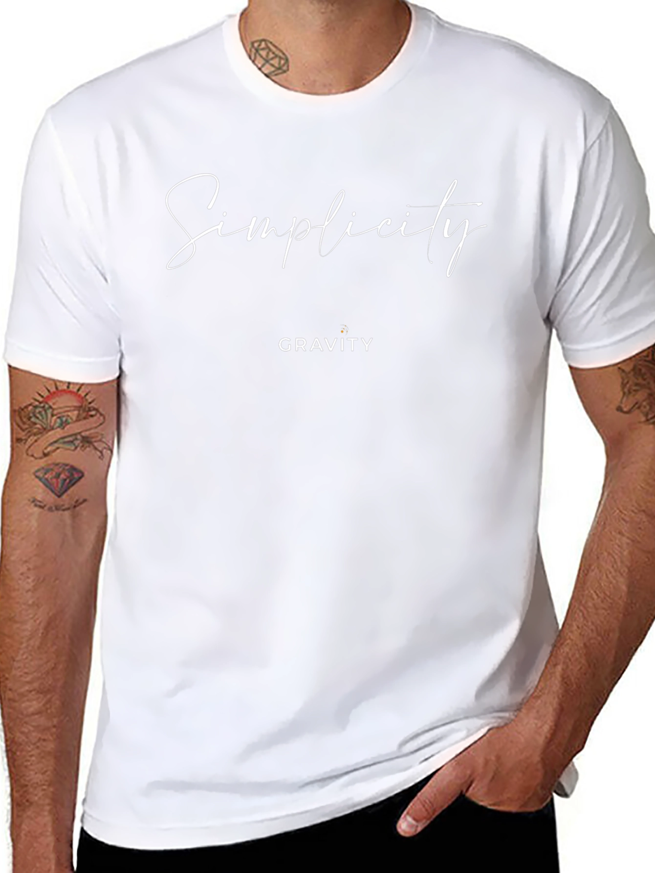 Simplicity Gravity Black Graphic Tee for Men