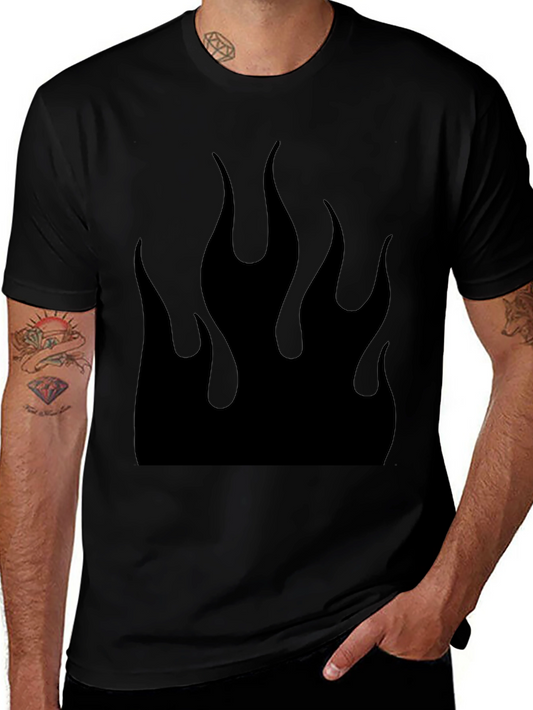 Black Flame Graphic Tee - Bold & Edgy Design