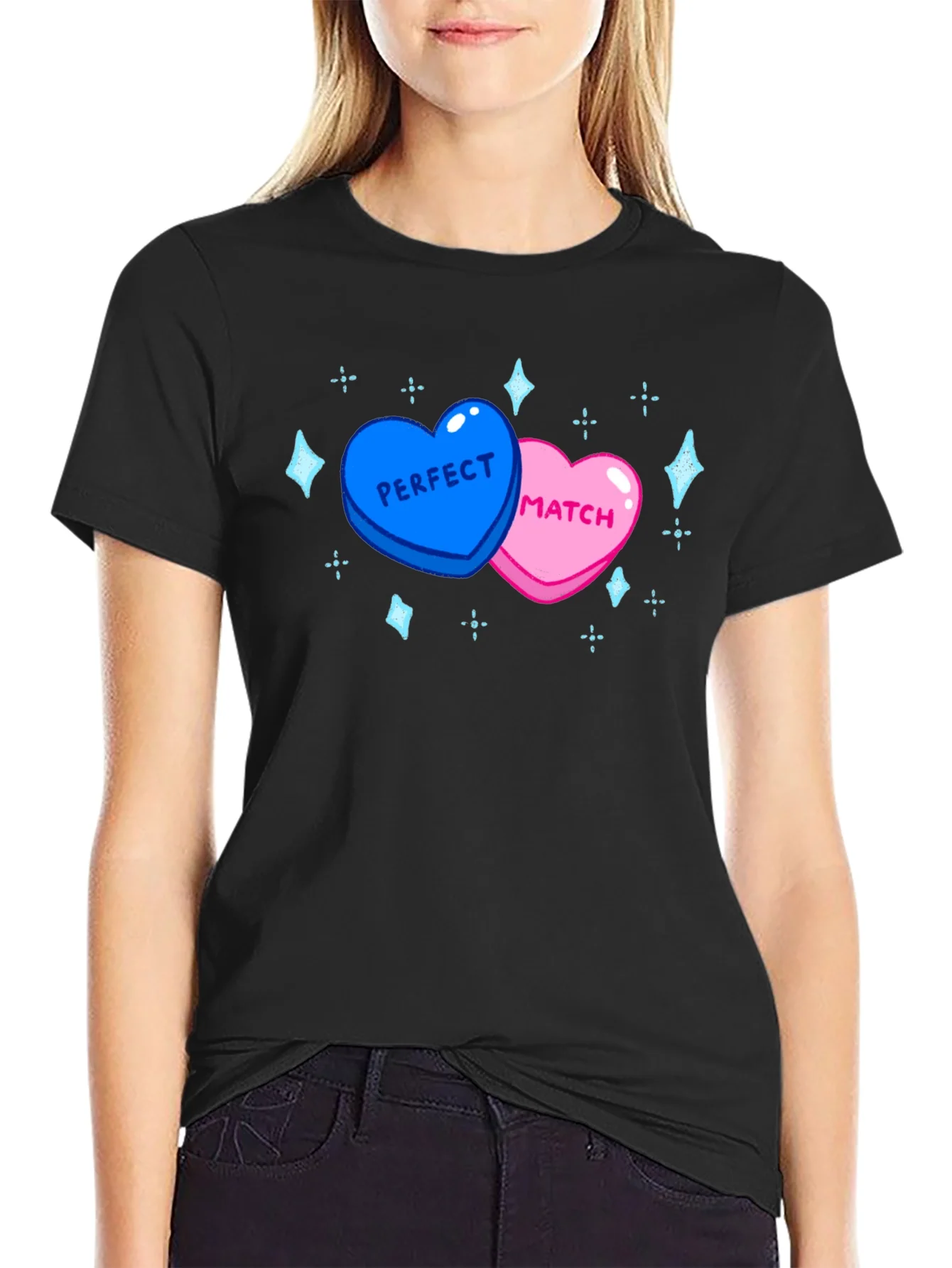 Perfect Match Heart T-Shirt - Cute Couples Tee