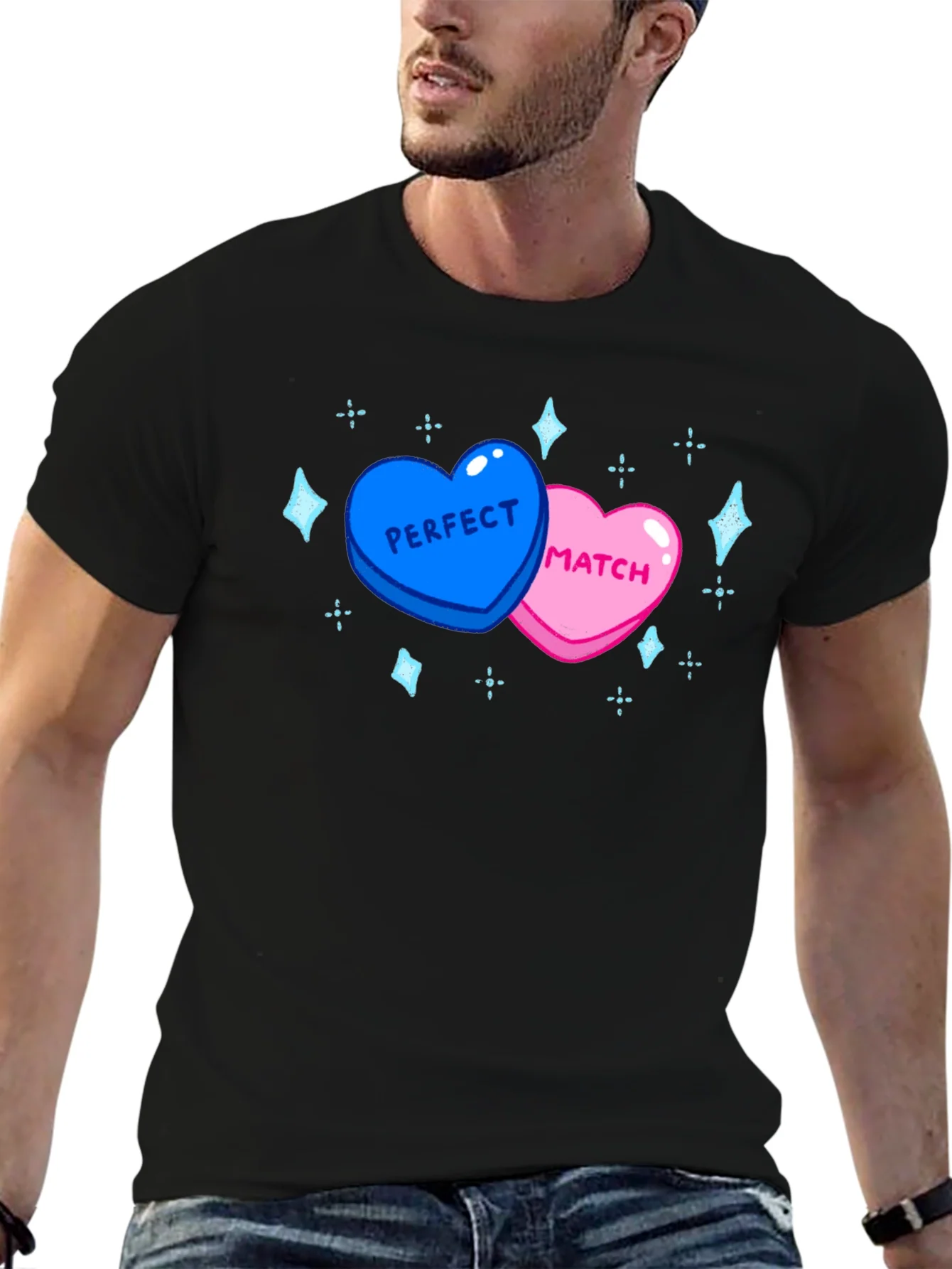 Perfect Match Heart T-Shirt - Cute Couples Tee