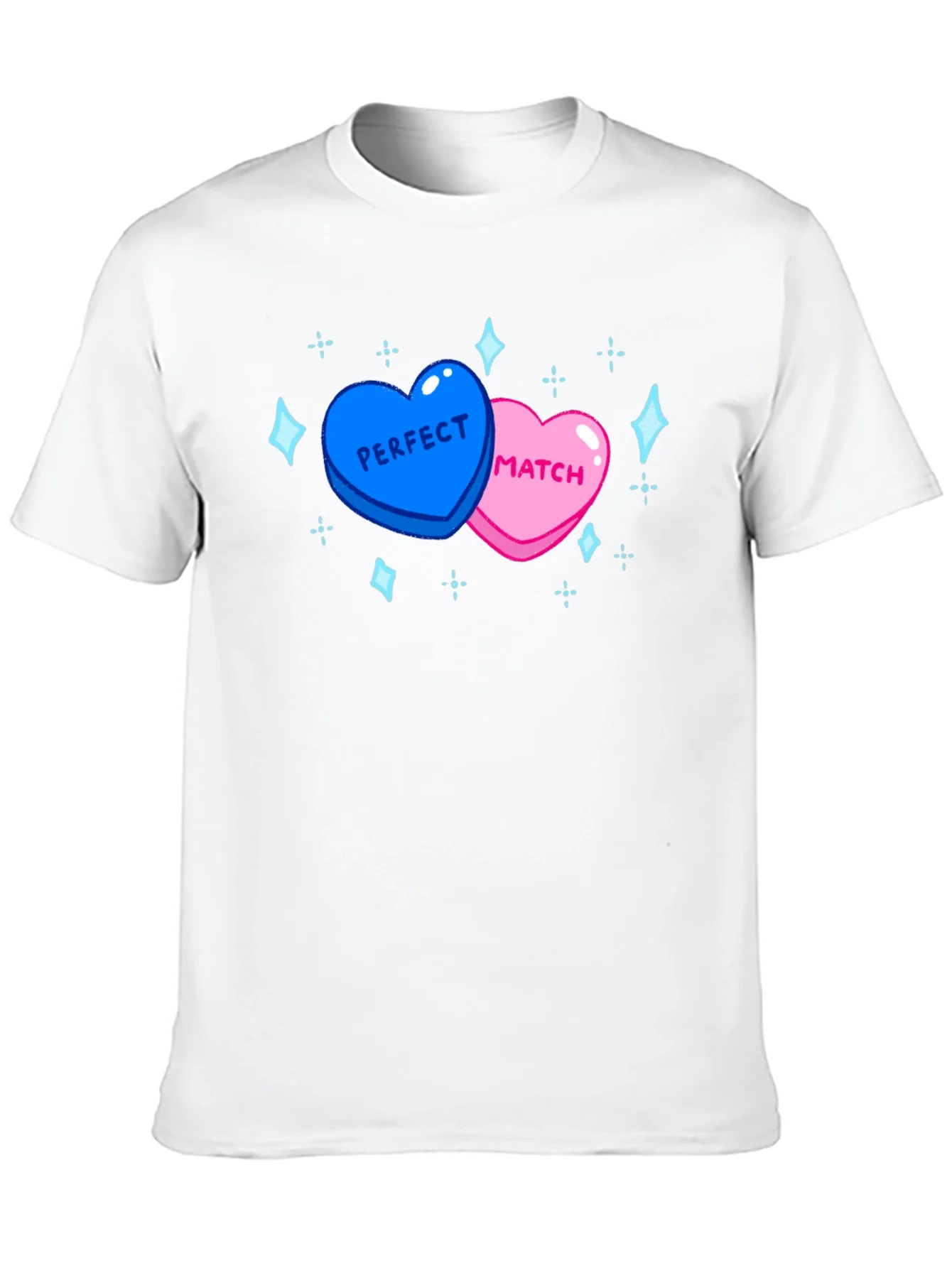 Perfect Match Heart T-Shirt - Cute Couples Tee