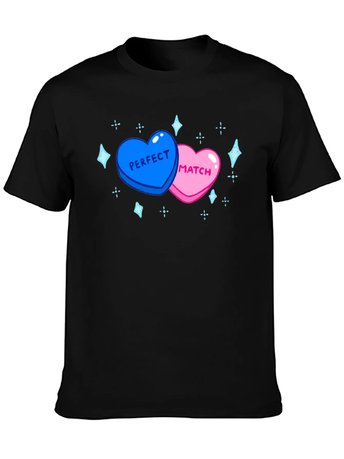 Perfect Match Heart T-Shirt - Cute Couples Tee