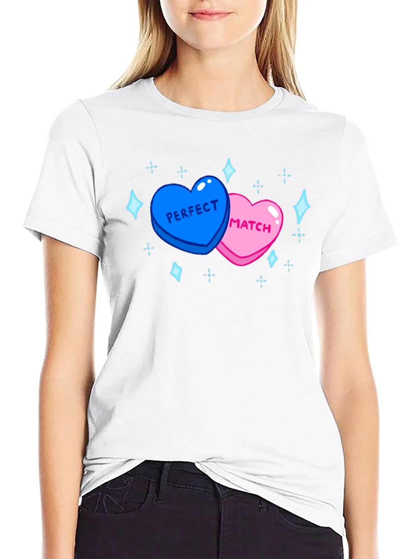 Perfect Match Heart T-Shirt - Cute Couples Tee