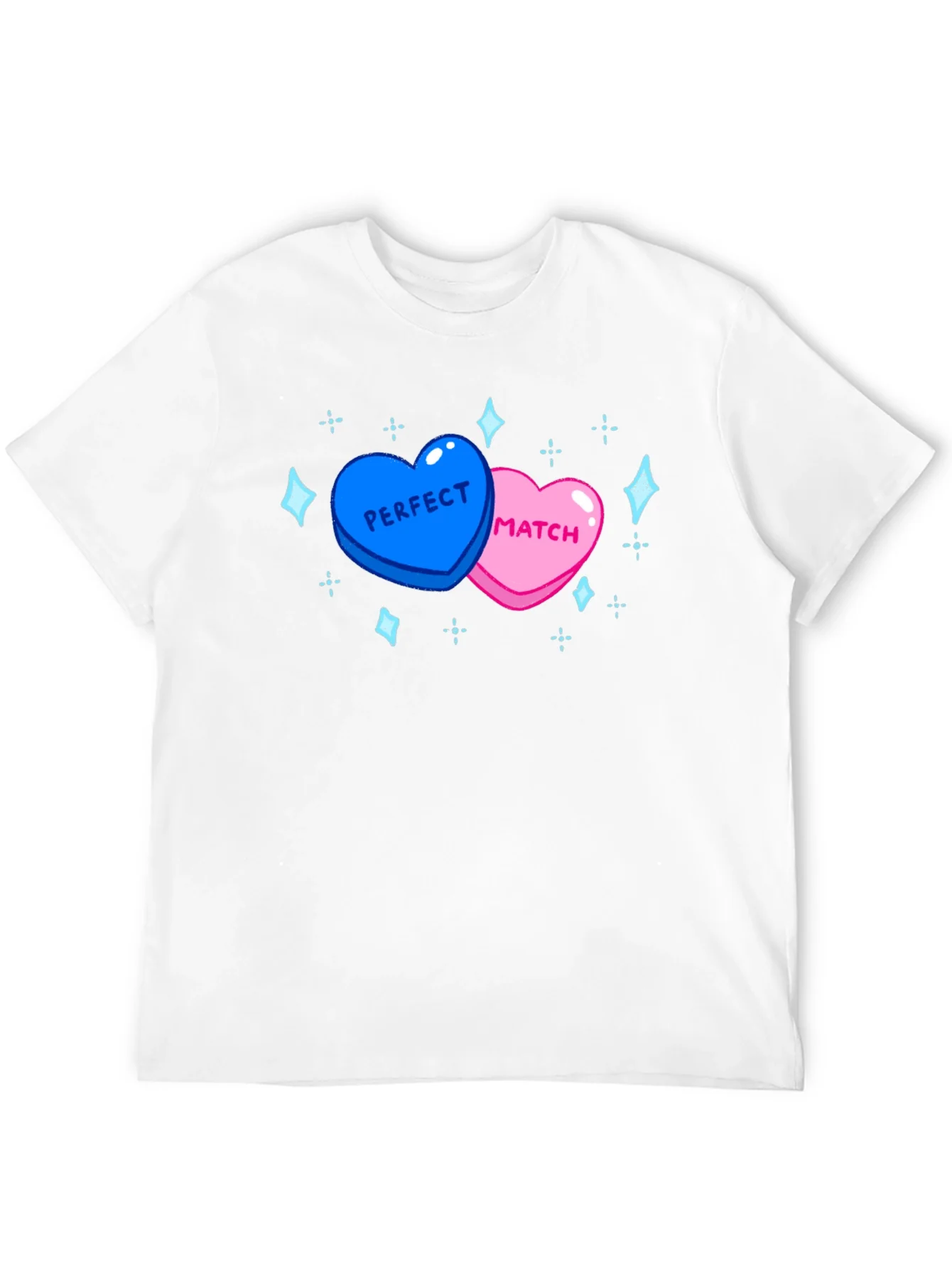 Perfect Match Heart T-Shirt - Cute Couples Tee
