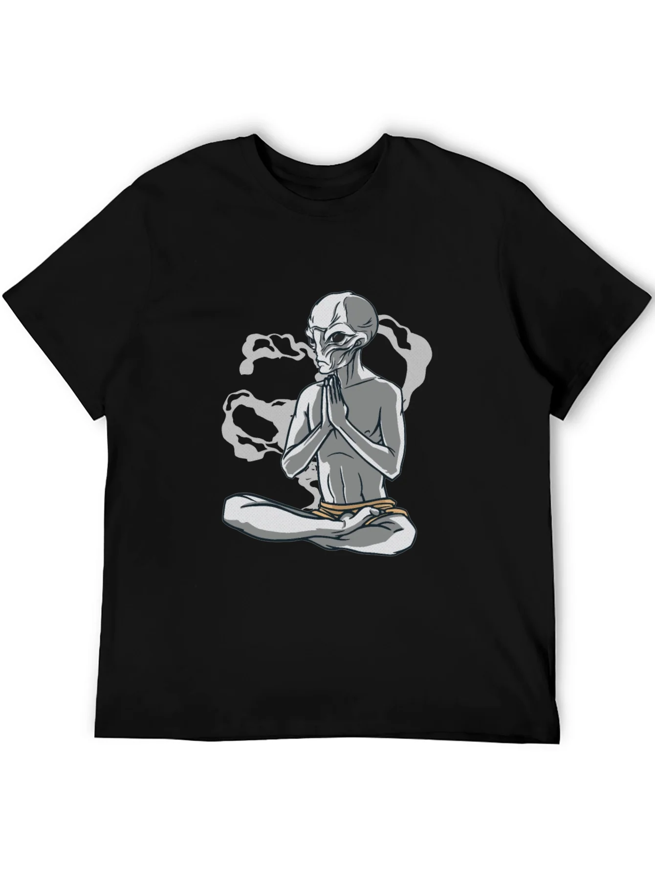Meditating Alien Graphic T-Shirt - Relaxed Fit