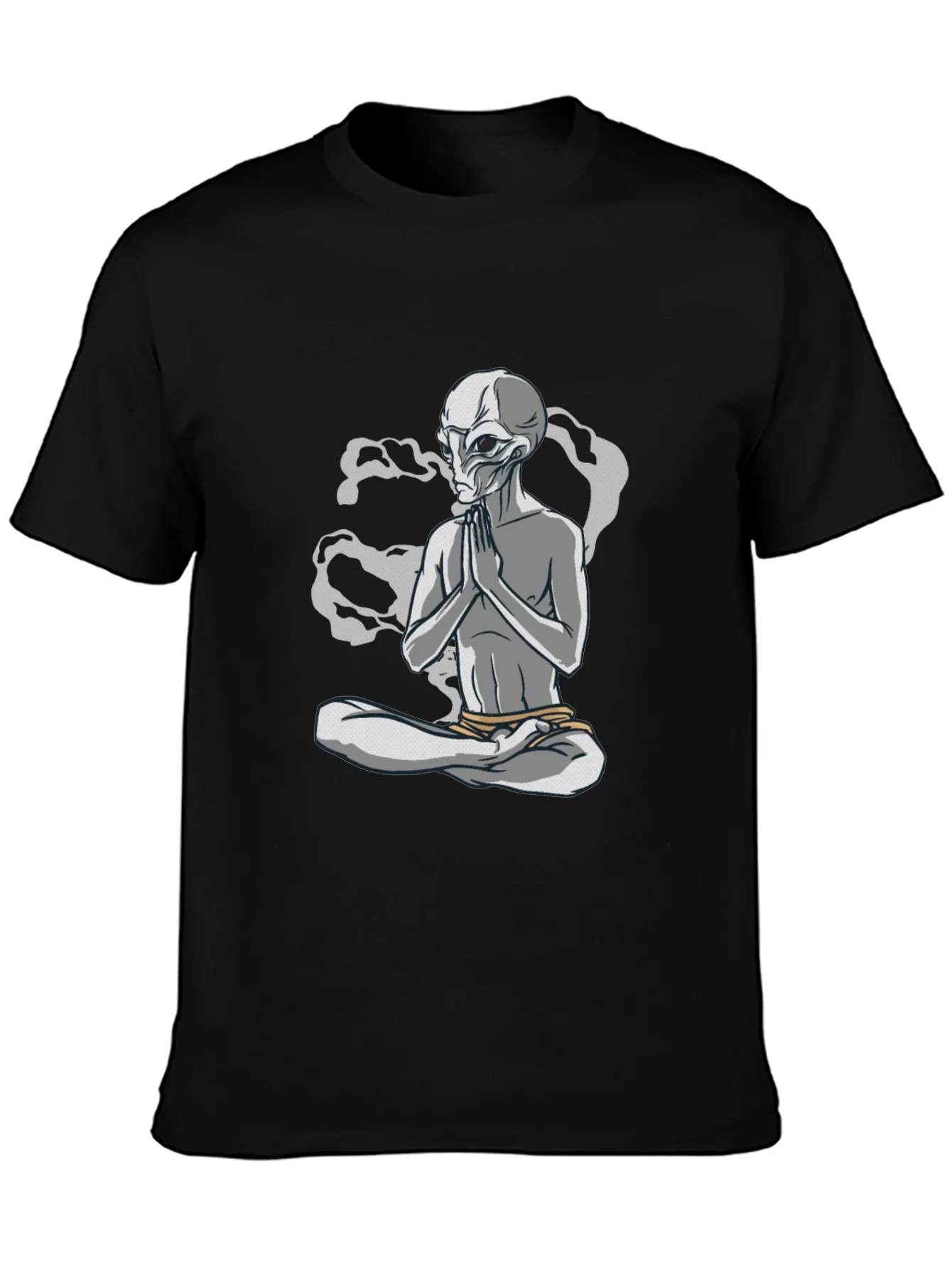 Meditating Alien Graphic T-Shirt - Relaxed Fit