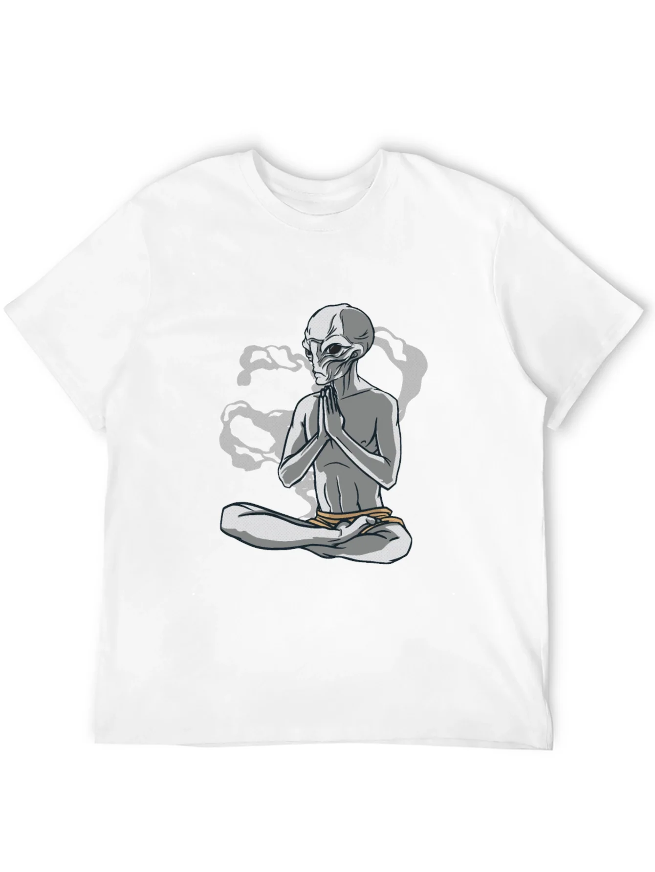 Meditating Alien Graphic T-Shirt - Relaxed Fit