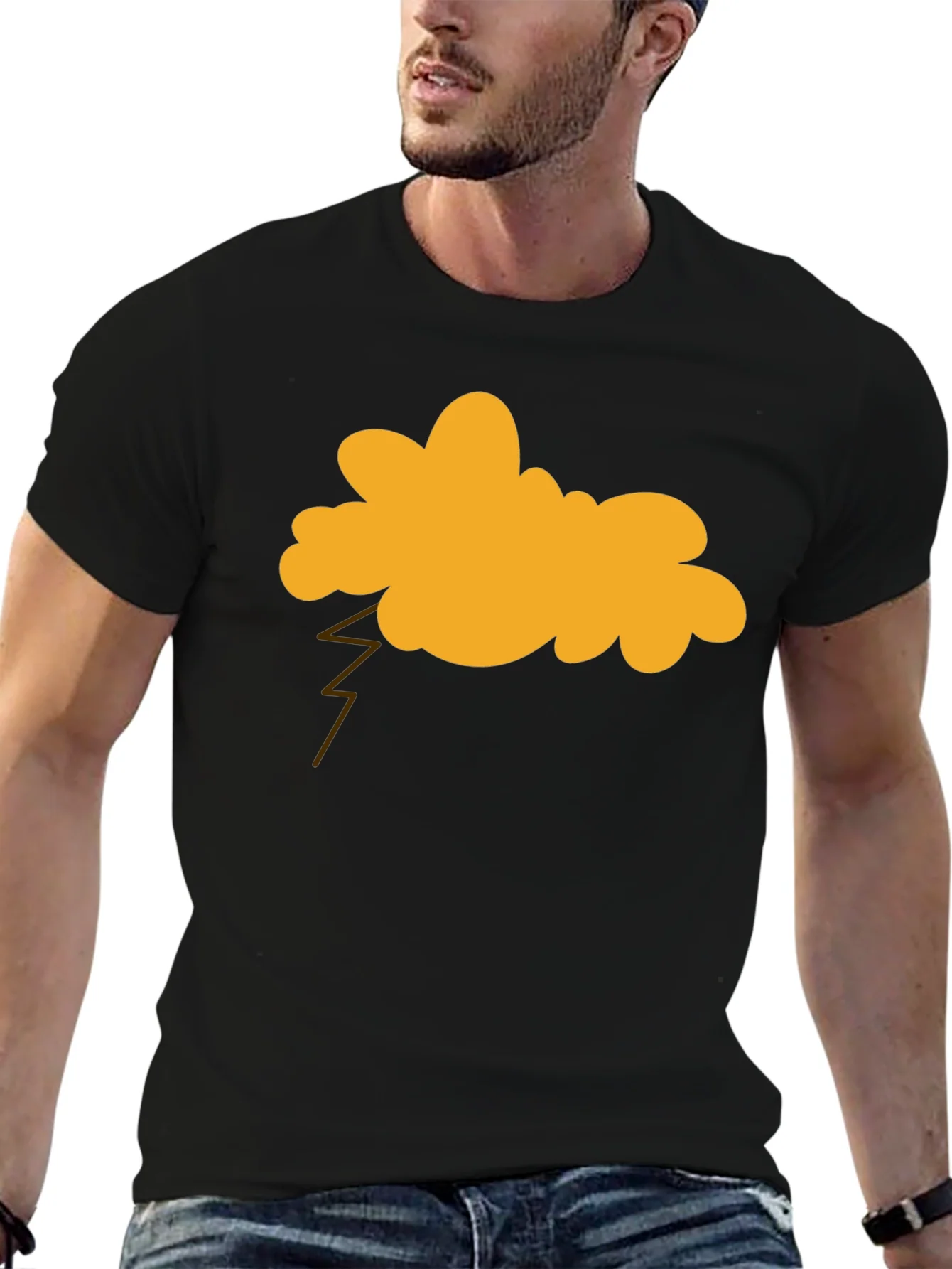Thundercloud Graphic Tee - Black Cotton T-Shirt