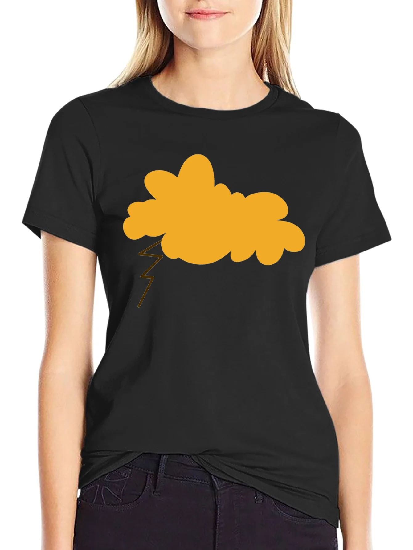 Thundercloud Graphic Tee - Black Cotton T-Shirt