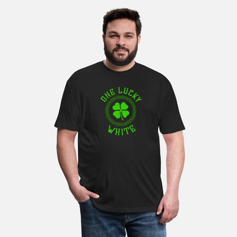 One Lucky White Irish Family Four Leaf Clover