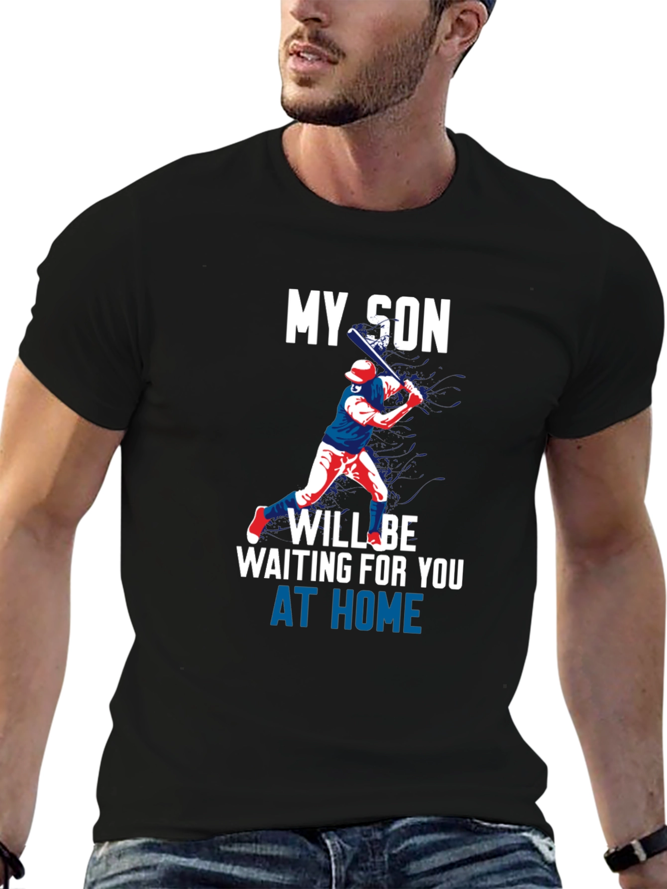 My Son Will Be Waiting Baseball T-Shirt