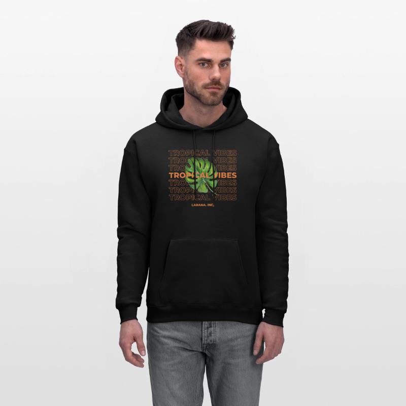 Orange and Green Typography Tropical Vibes T Shirt