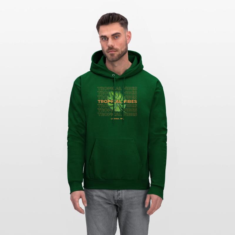 Orange and Green Typography Tropical Vibes T Shirt