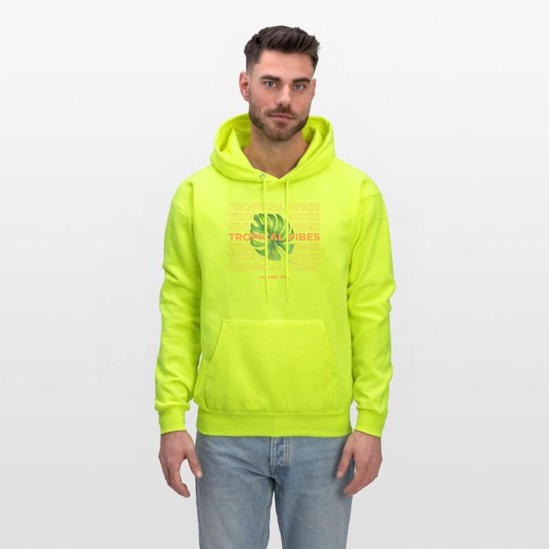 Orange and Green Typography Tropical Vibes T Shirt