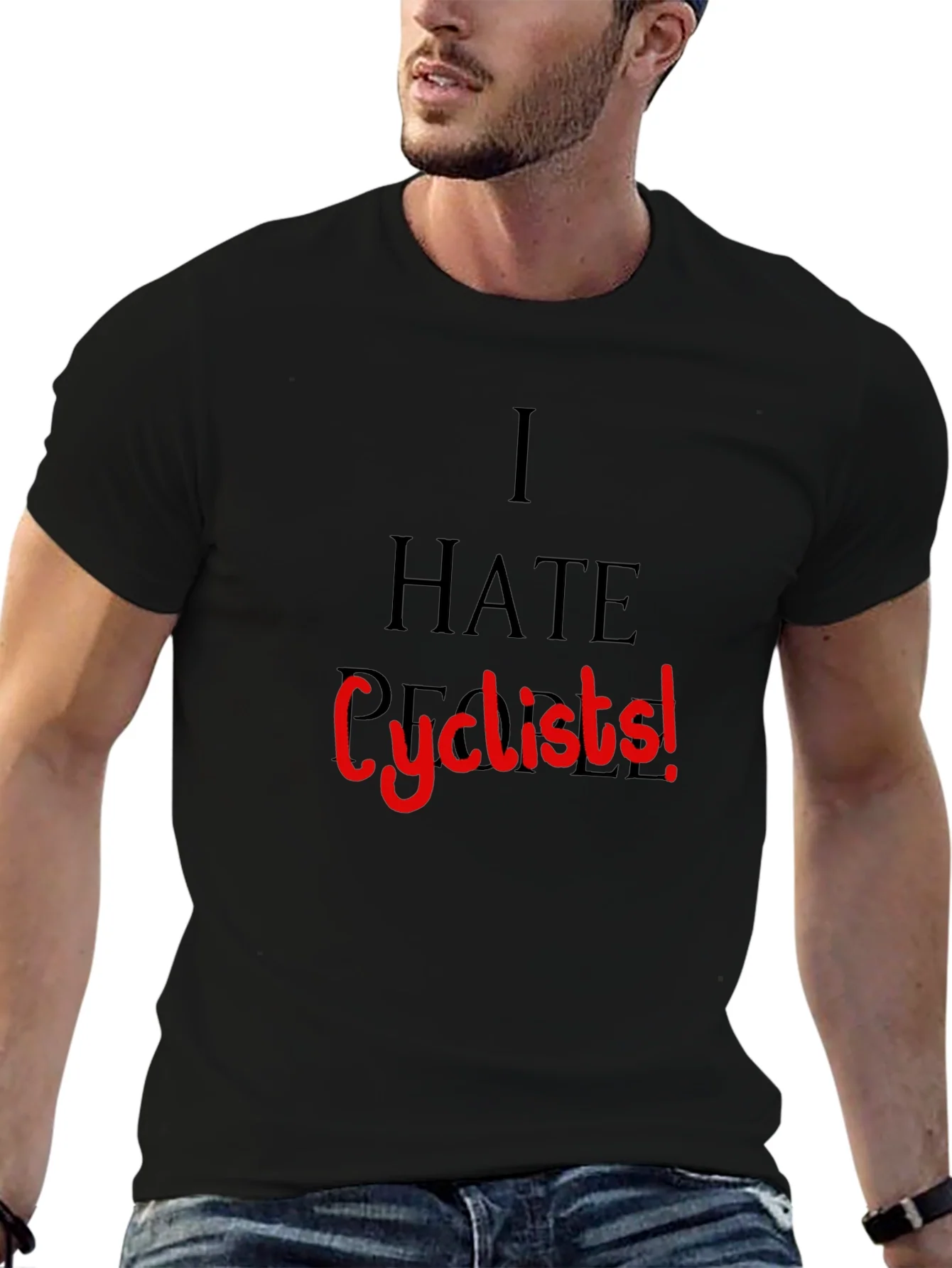 I Hate People Cyclists Funny T-Shirt
