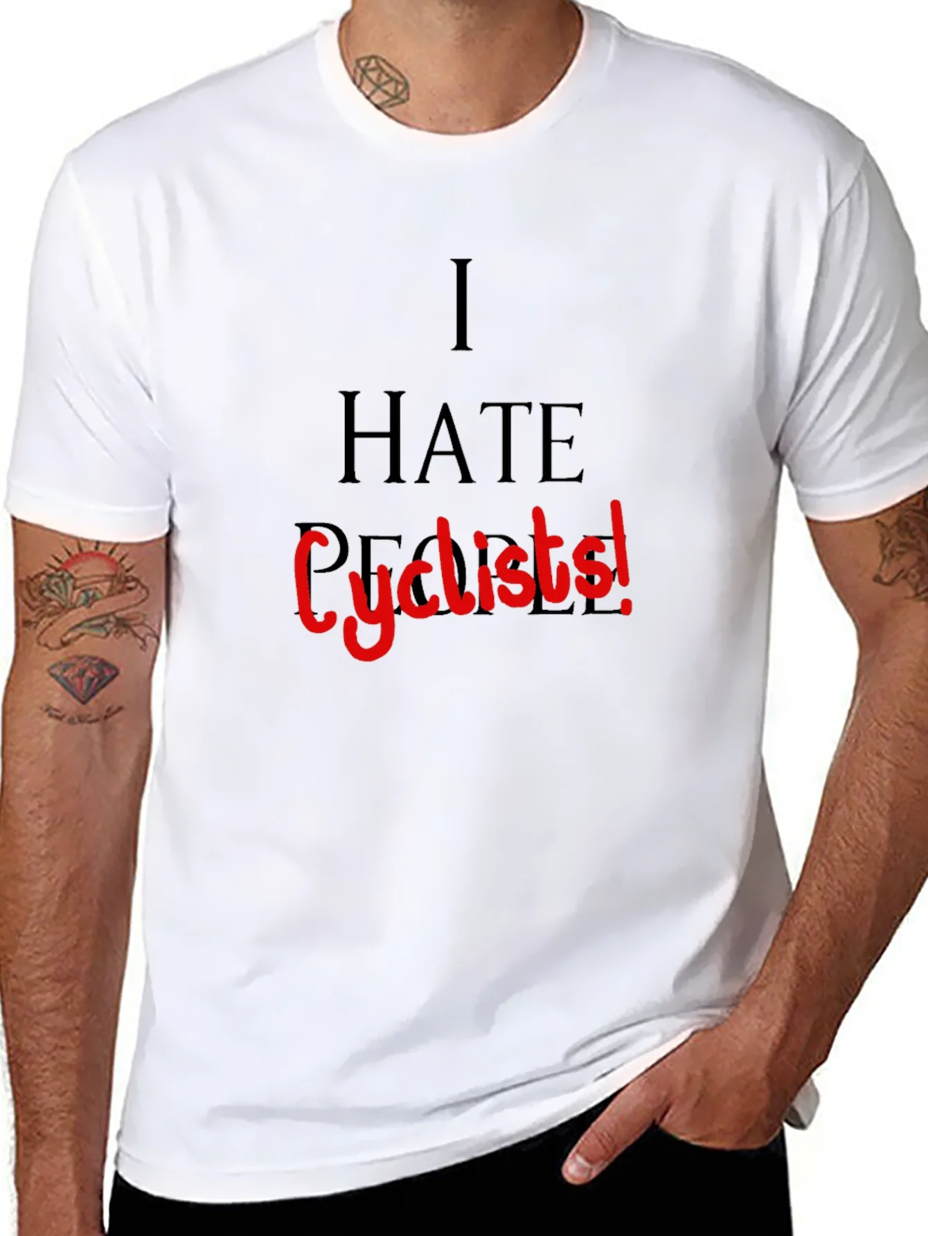 I Hate People Cyclists Funny T-Shirt