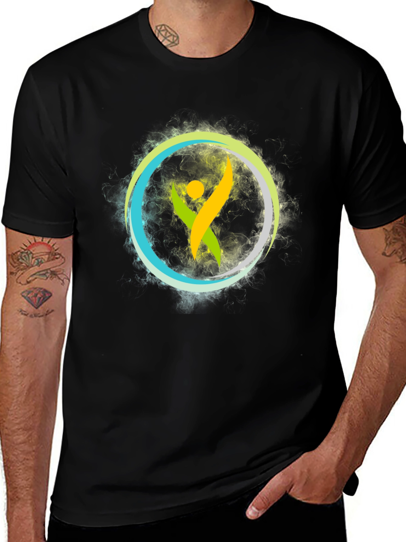 Vibrant Symbol Graphic Tee - Soft Cotton Comfort
