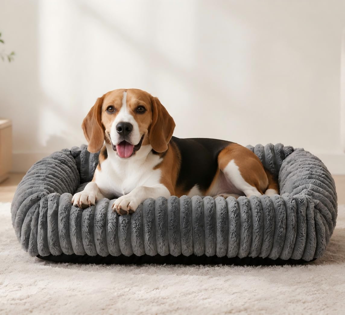 Oveppy Dog Bed for Medium Large Dogs, Super Soft R - Latest Style