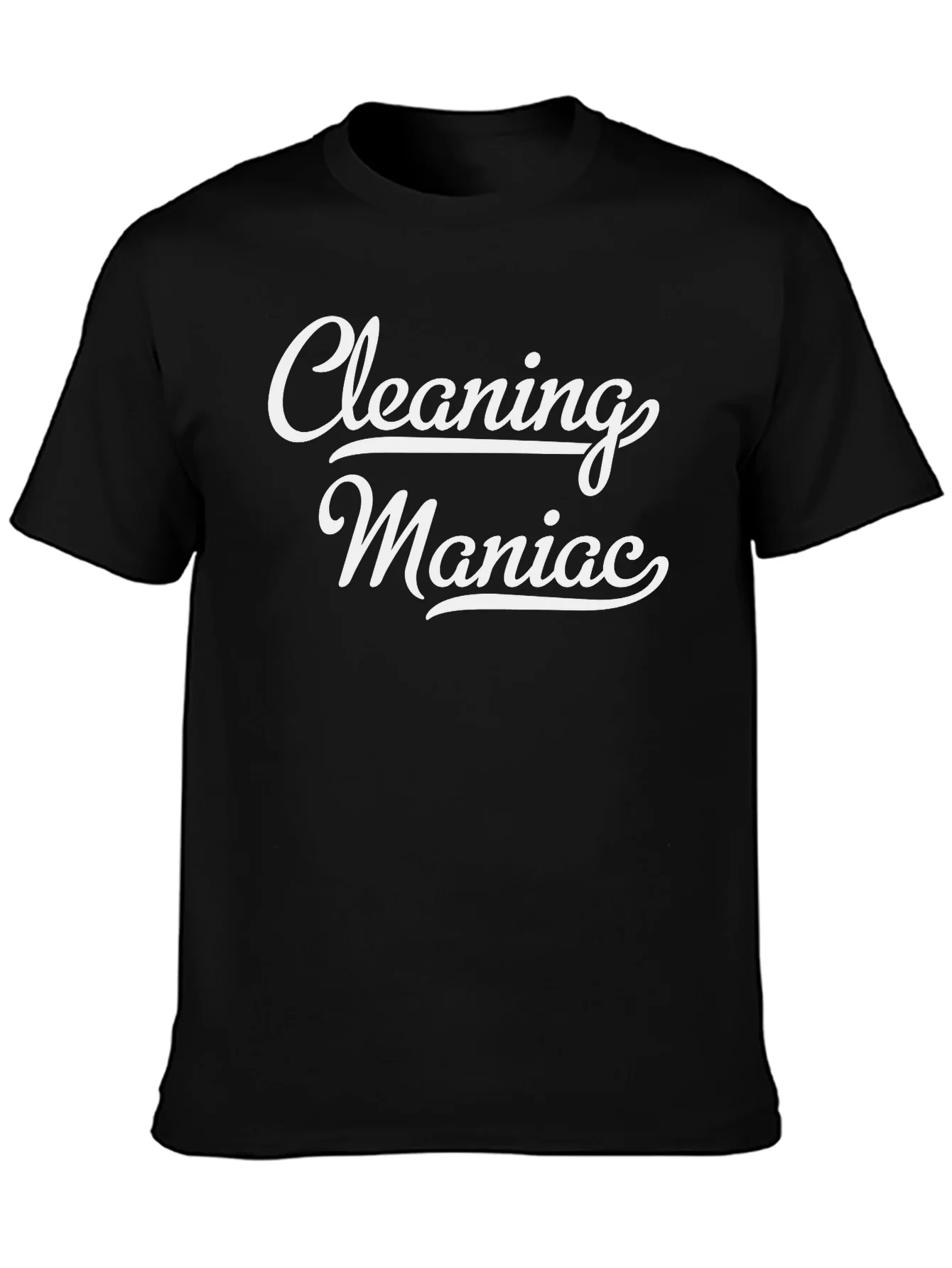 Cleaning Maniac Black Graphic T-Shirt