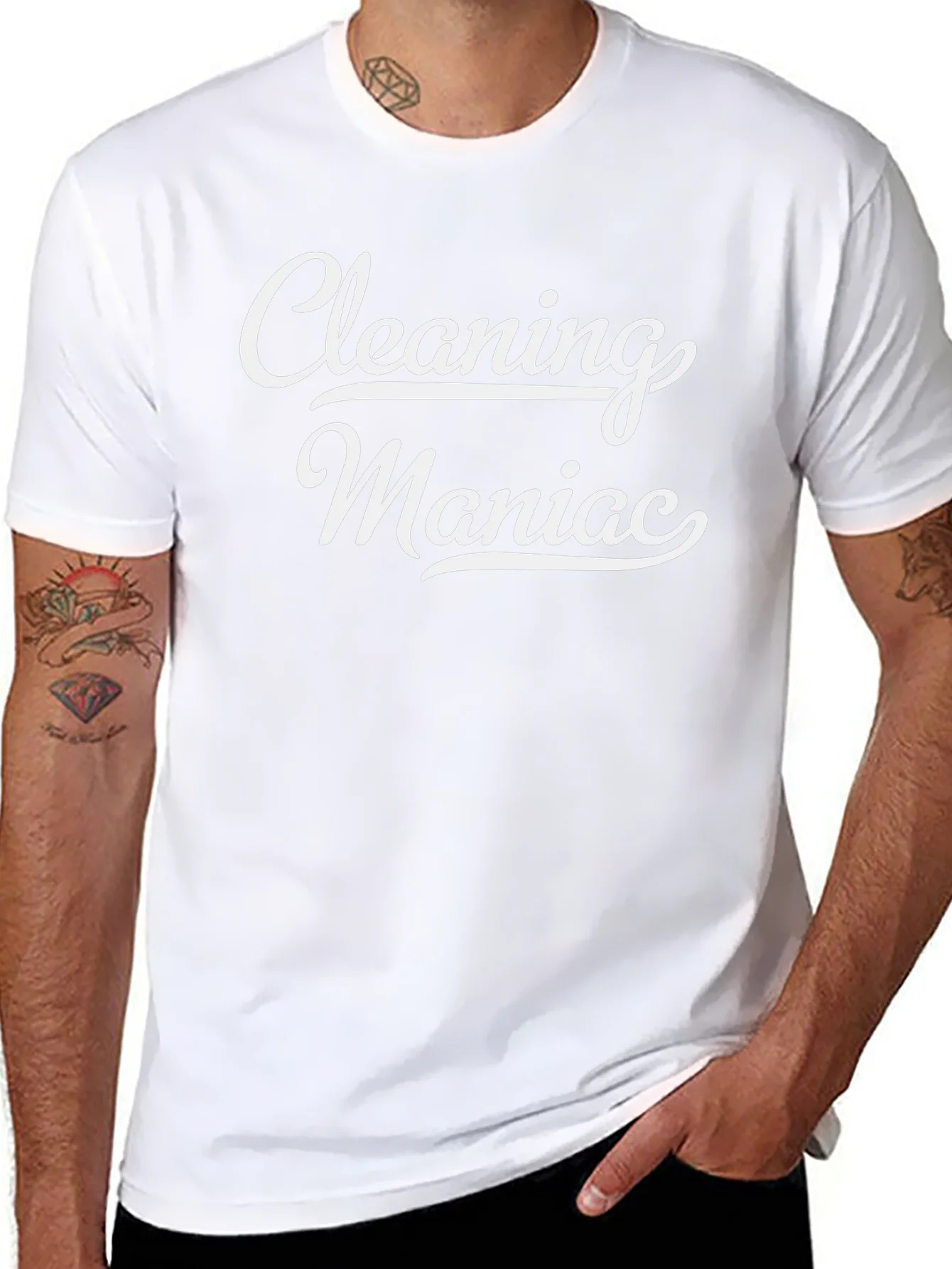 Cleaning Maniac Black Graphic T-Shirt