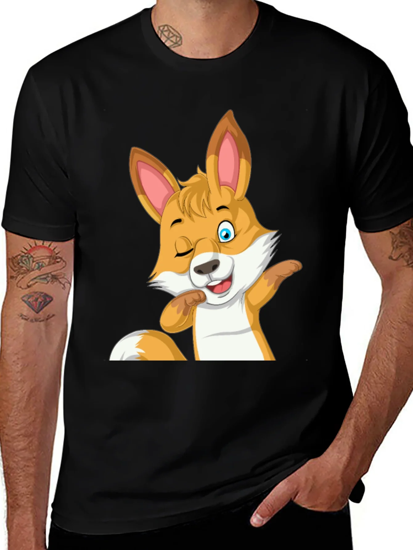 Funny Fox Wink Graphic T-Shirt