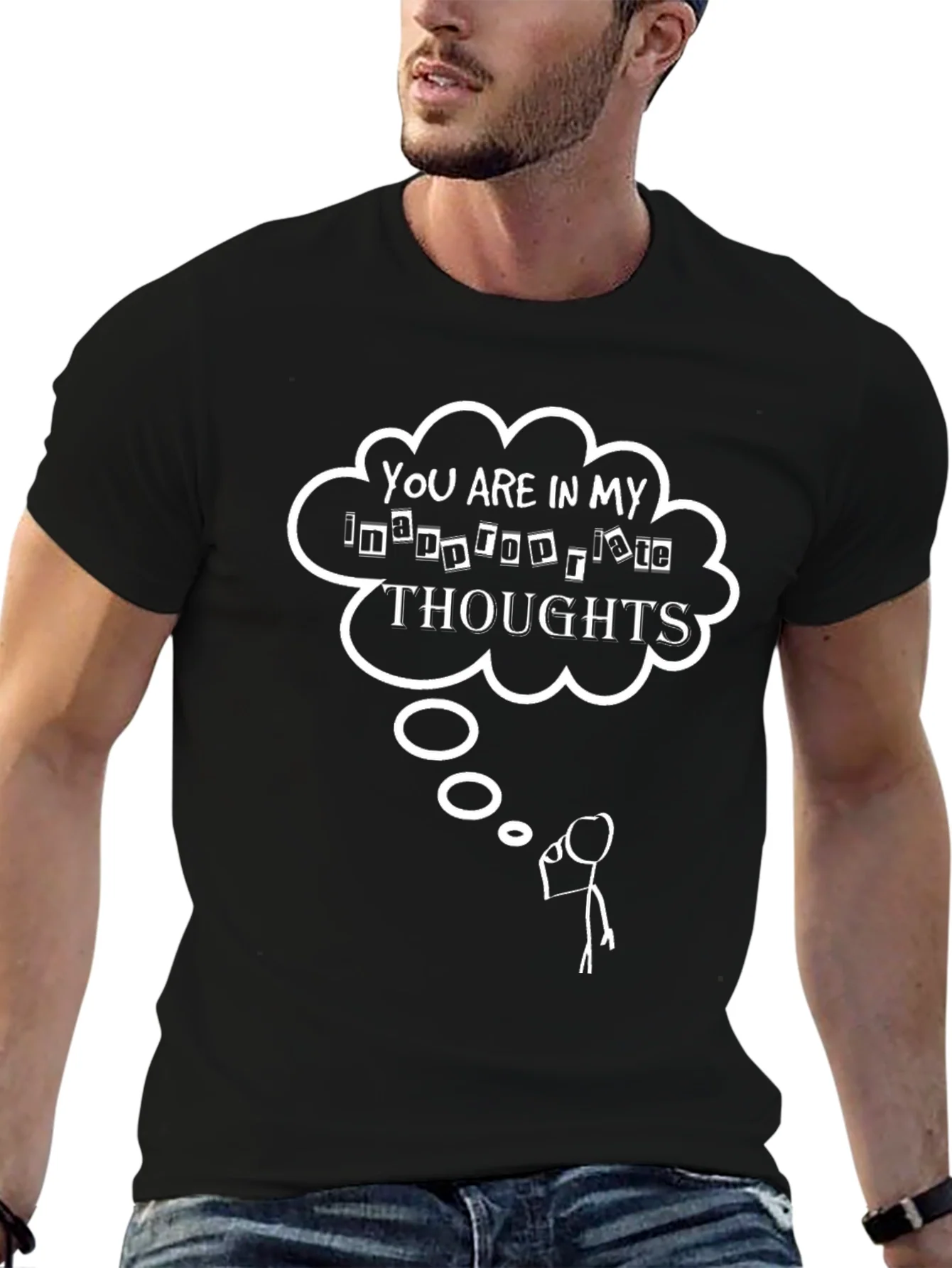 Inappropriate Thoughts Graphic T-Shirt Funny Tee