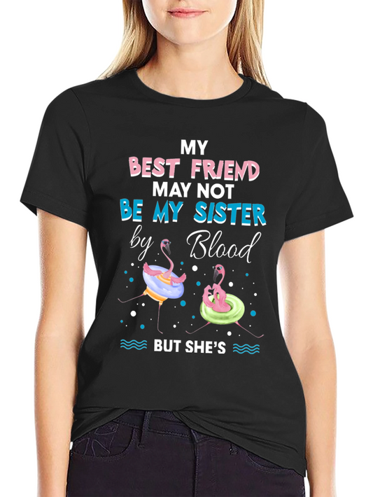 Best Friend Sister Flamingo Graphic Tee