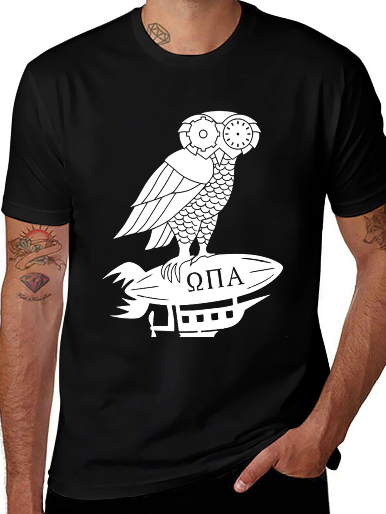 Steampunk Owl T-Shirt - Omega Pi Alpha Design