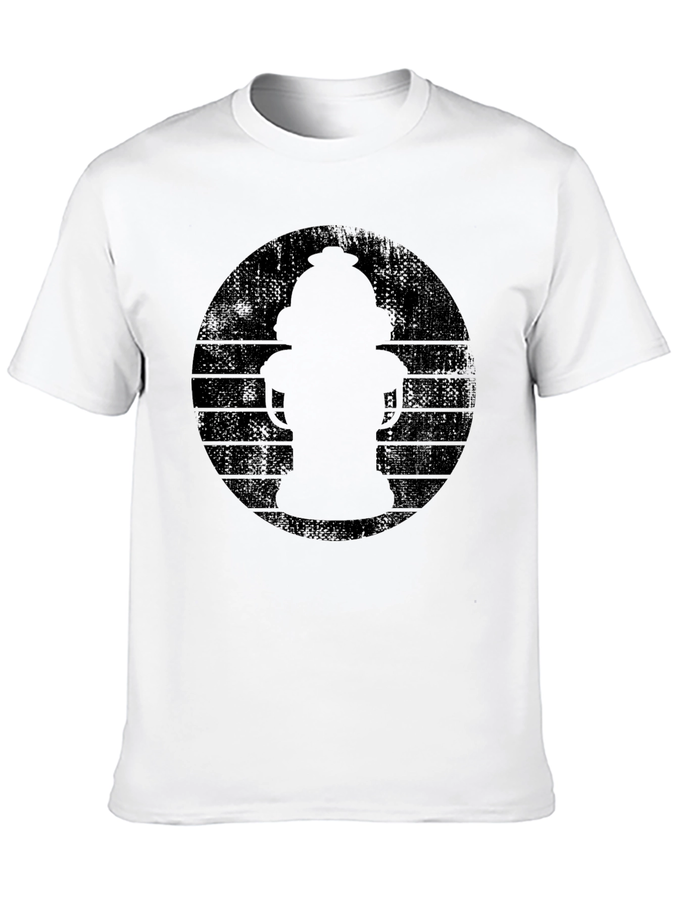 Retro Fire Hydrant Graphic Tee - Black Cotton