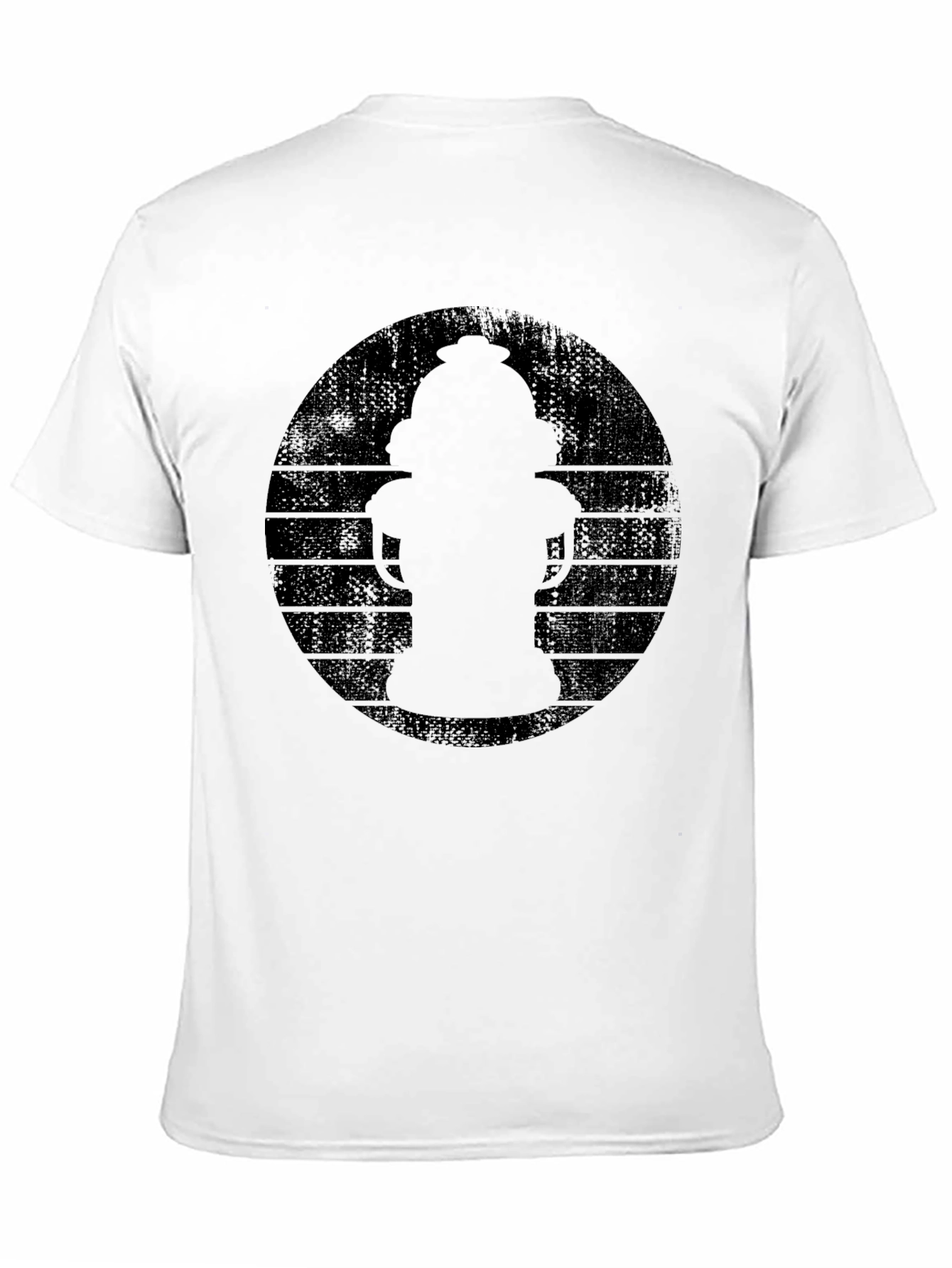Retro Fire Hydrant Graphic Tee - Black Cotton