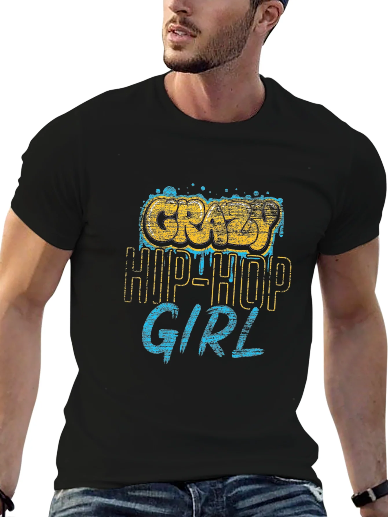 Crazy Hip-Hop Girl Graphic Tee - Cool Urban Style